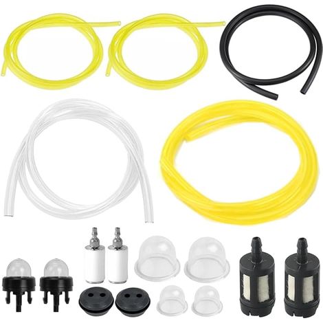 ZAMDOE Tuyau d'alimentation en Carburant Universel, Ampoule d'amorçage, Filtre à Carburant, Tuyau d'alimentation en Huile, Joint de réservoir Accessoires pour Tondeuse, débroussailleuse