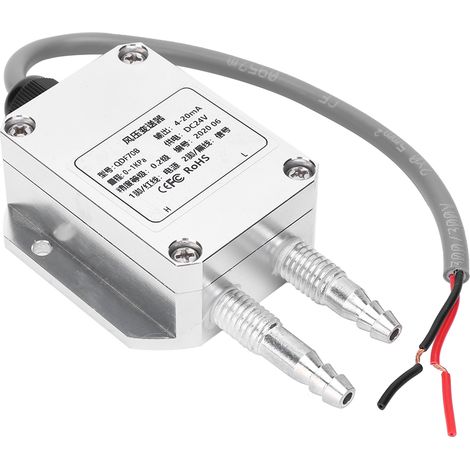 Transmetteur de pression du vent argenté, micro-composant électronique de haute précision, 4 × 20 mA, 24 V CC, 0,1 kPa (1/5)