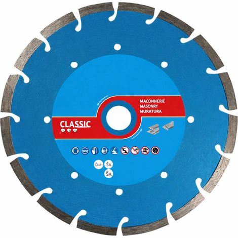 Disque Diamant Segments D. 230 x Al. 22,23 x Ht. 10 x Ep. 2,5 mm - Béton, Brique, Pierre Naturelle, Granit, Acier - Diamwood