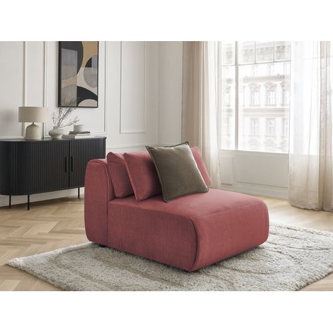 BOBOCHIC - Chauffeuse 1 place avec têtière pour canapé modulable JANA tissu velours Orange