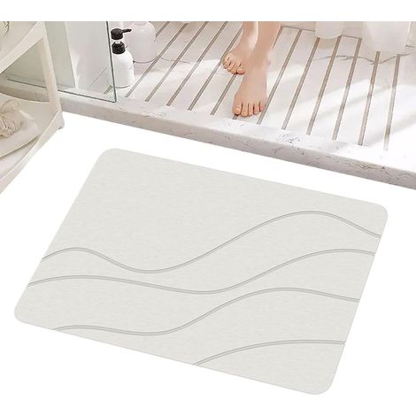 Tapis De Salle De Bain Carpette En Terre De Diatomée Antidérapante 40 X 60 Paillasson Absorbant Pour La Maison, L'Hôtel, La Ferme, Les Toilettes, La Salle D'Eau, La Cuisine, La (1/5)