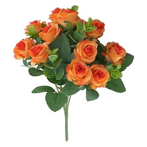 Roses artificielles élégantes, faciles d'entretien et aux couleurs inaltérables, bouquet de roses artificielles décoratif, fleurs de roses simulées, roses artificielles pour balconorange (1/5)