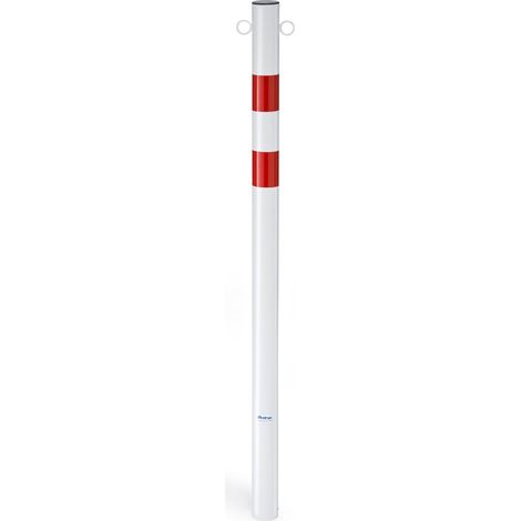 Poteau indicateur Andrys avec anneaux, diamètre 6 cm, hauteur 120 cm, blanc/rouge (1/5)