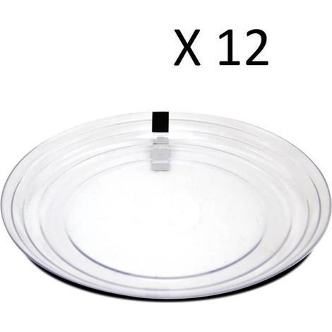 Lot de 12 assiette plate ronde, plat de service - Diamètre 27.8 x Hauteur 2.4 cm -JUANIO (1/3)