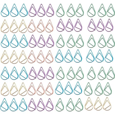 Trombones Fantaisie en Métal,200 Petits Trombones Bureau en Forme de Goutte d’Eau,Pratiques pour Organiser Papiers,Documents et Photos,Accessoires de Bureau Élégants,Idéaux pour le Bureau et la Maison (1/5)