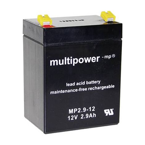 Batterie au plomb 12 V 2.9 Ah multipower MP2,9-12 plomb (AGM) (l x H x P) 79 x 107 x 56 mm cosses plates 4,8 mm sans entretien, auto-décharge réduit Y897131 (1/2)