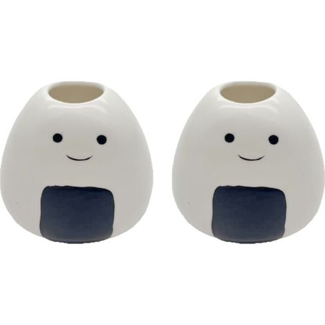 Piccoli vasi in ceramica per boccioli, 2 pezzi, bianco bottiglia