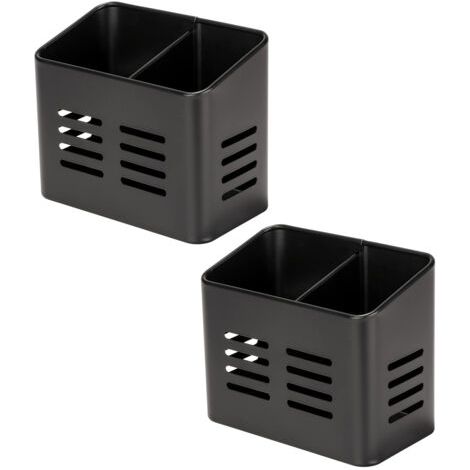 2 porte-baguettes à double compartiment - noirs (1/5)