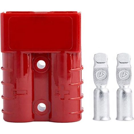 Batterieanschluss, 50 A, Batterie-Schnellanschlussstecker, 50 Ampere, 600 V, für Auto, Transporter, Motorrad, Modi, 4 Stück (10/12 AWG-Kit, rot)