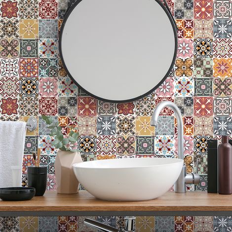 Stickers muraux - Sticker Mural Carrelage adhésif Cuisine Salle de Bain - 30 STICKERS CARRELAGES BERINICIA - 30stickers10x10cm (1/5)