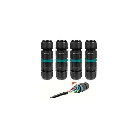 4er-Pack wasserdichte 3-Draht-Steckverbinder, wasserdichte Drahtverbinder, elektrische Anschlussdose, IP68 wasserdichte elektrische Armatur, Kabelschlauchverbindung für Erdkabel im Außenbereich (1/5)