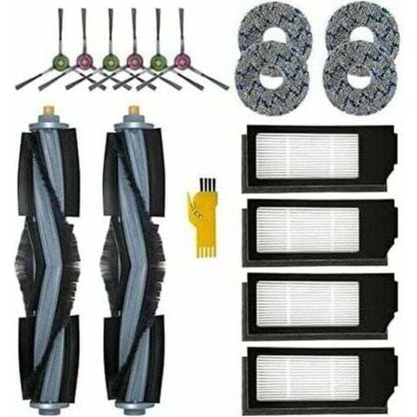 Replacement Accessory Kit for ECOVACS DEEBOT X1 OMNI, X1e OMNI, X1 TURBO & X1+ Robots – 16 Packs: 2 Main Brushes, 4 Filters, 6 Side Brushes & 4 Cloths (1/4)