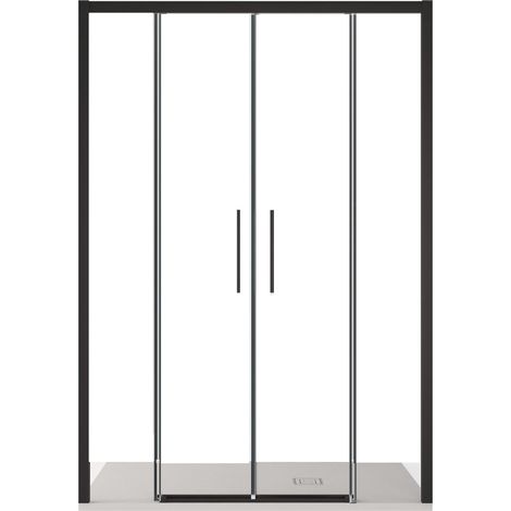 Porta Parete Doccia 140 cm 2 Ante Scorrevoli in Cristallo Trasparente 6mm H195 Bonussi Eliane (1/5)