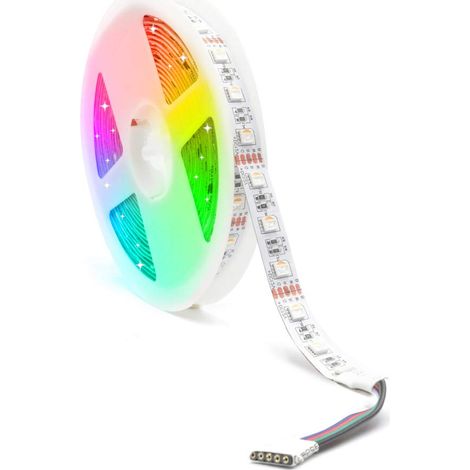 12V Ruban LED Flexible 5M 5050SMD RGB+Blanc Chaud Bande Lumineuse Bande RGBWW IP20 Interieur Décoration et Eclairage pour Noël, TV, Bar (1/5)