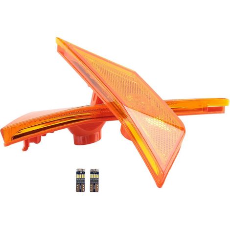 Luz de señalización lateral con intermitente, lámpara de guardabarros lateral con bombilla LED para Honda Civic 2016-2020 34350TETH01 34300TETH01 ()