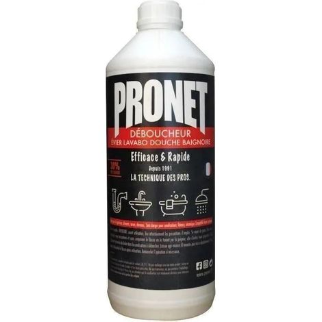 Pronet Abflussreiniger Flüssig transparent 1L Natronlauge 30%