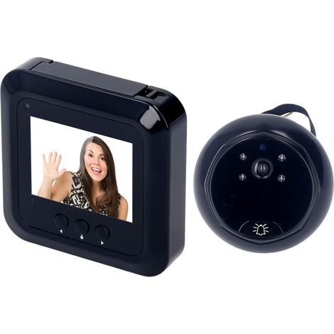 Caméra de judas de 2,4 pouces, 300 000 pixels, sonnette vidéo haute définition, caméra de surveillance de sécurité avec enregistrement photo et vidéo, judas intelligent. (1/5)