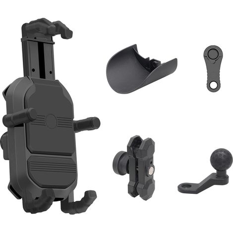 Support de téléphone pour moto, étanche, antivol, Rotation à 360 °, rétroviseur de moto pour 3.5 à 6.5 pouces (1/5)
