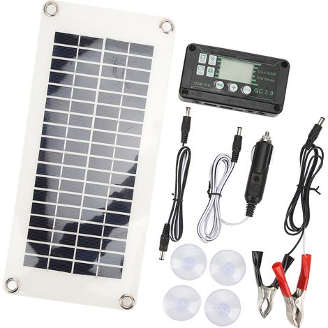 Wohnmobil-Solarpanel-Set 30W Polysilizium-PET-Batterieladegerät mit 50A Ladespannungsregler für Kabinen, Boote und Schiffe (1/5)
