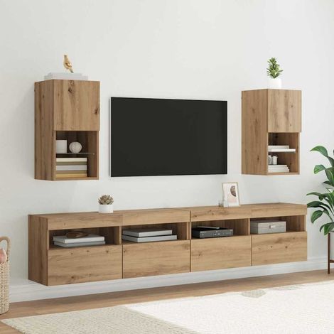 vidaXL  Wall-mounted TV Cabinets  2 pcs Artisan Oak 30.5 x 30 x 60 cm