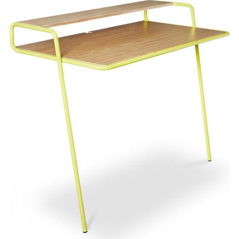 Scandinavian Style Liegetisch aus Metall und Holz Gelb