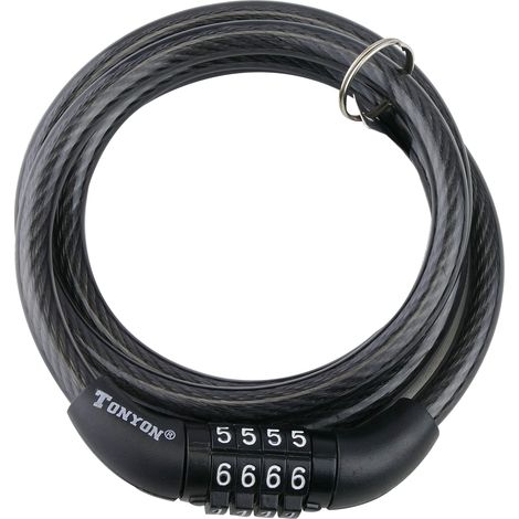 PrimeMatik - Câble en acier avec cadenas pour vélo 8x1200 mm avec combinaison (1/5)