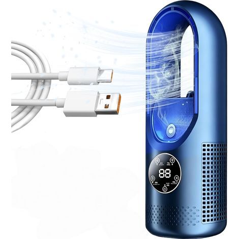 Climatiseur Mobile Bureau - Silencieux Rafraîchissant - Réservoir 100ml minuterie compact - Chambre domicile - Bleu (1/5)