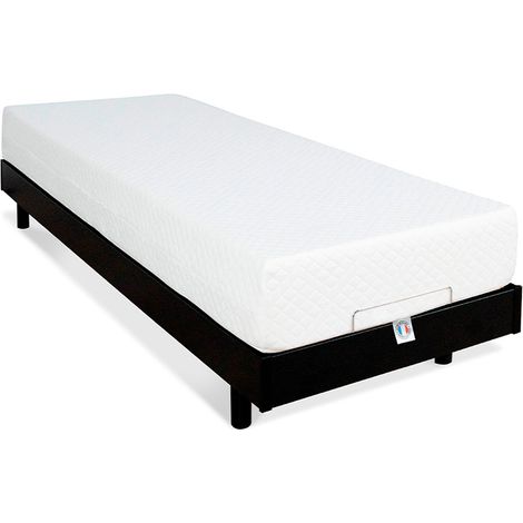 BELLECOUR LITERIE  Ensemble FLEX 90x200 cm  Sommier électrique + Matelas Mémoire de forme (1/5)