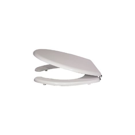 Abattant WC universel DianHydro Romeo pour personnes handicape'es en abattant WC en bois blanc avec charnie'res re'glables