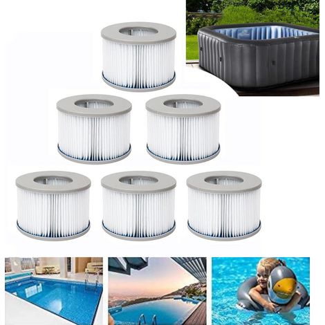 6er Pack Ersatzfilterkartuschen für MSPA FD2089 Pool- und Whirlpoolfilter, verbesserte Version, passend für alle aktuellen MSPA-Modelle, Ø10,8 cm (1/5)