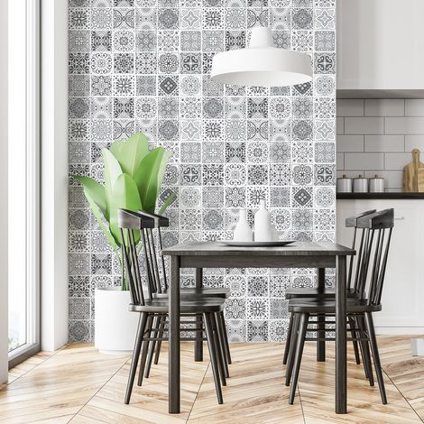 Sticker Mural Carrelage adhésif Cuisine Salle de Bain - 30 STICKERS CARRELAGES AZULEJOS YANET - 30stickers10x10cm (1/5)