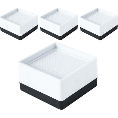 Rehausseurs de pieds de chaise empilables (lot de 4) Supports de surélévation pour meubles Pieds de canapé pour la maison, la cuisine, le salon, la buanderie, le bureau, l'appartement, la ferme et l (1/5)