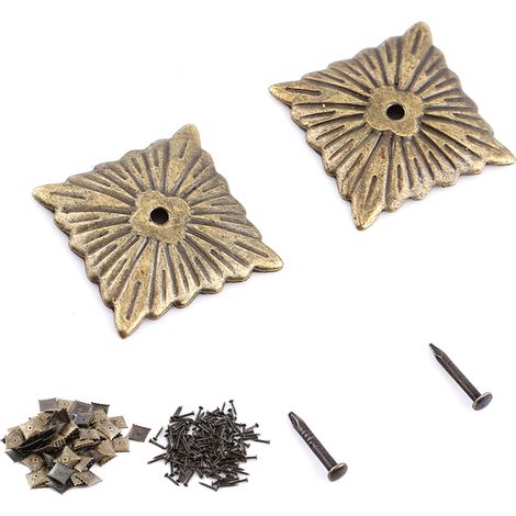 100 clous décoratifs vintage avec étiquettes en métal bronze, adaptés à la décoration de meubles, canapés, chaussures, portes, etc. (1/5)