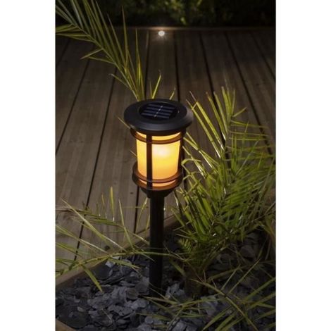 Lanterne solaire effet flamme naturelle - - 33 LED vacillantes - ABS thermoformé - 64/53 x 13,4 cm (1/3)