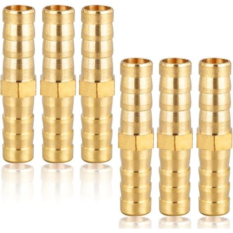 Raccords de tuyauterie en laiton 8 mm (5/16"), 6 pièces, cannelure droite, douille, filetage, connecteur de tuyau (1/3)