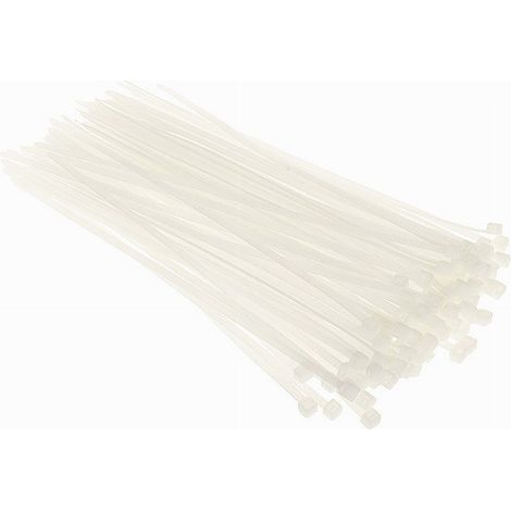 TrAdE Shop Traesio - Set 100 Pz Fascette Serracavo Autobloccanti In Nylon Bianco 3.6 X 200mm 36-200-b - (1/3)