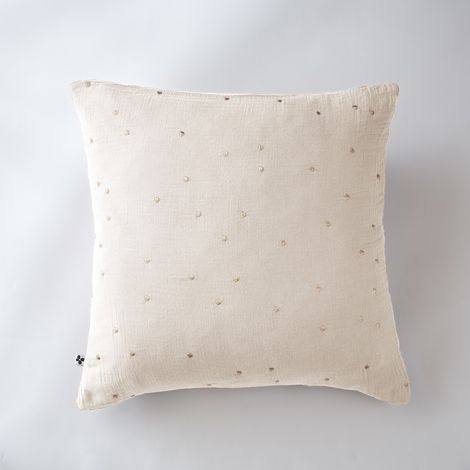 Taie d'oreiller gaze de coton 60 x 60 cm gaïa chic pampa Naturel (1/4)