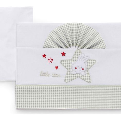 Italbaby Stickerei-Bettwäsche-Set Little Star Elfenbein 3 Teile 100% Baumwolle