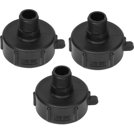 3 Stück IBC-Anschluss G3/4 Gewinde ABS-Kunststoffadapter Ablassventil-Ersatzdüse S60 (1/5)