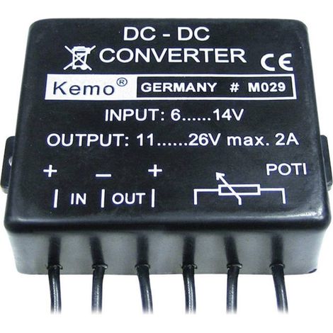 Kemo M029 Convertitore a tensione continua Componente sfuso Tensione ingresso (range): 6 - 14 V/DC Tensione uscita (ran (1/3)