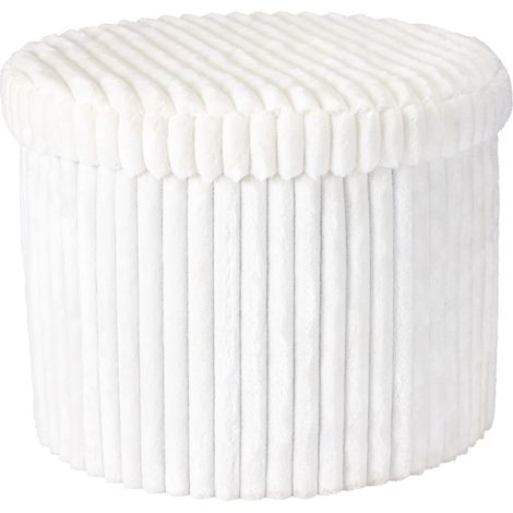 Runde Pouf mit Stauraum, faltbar, Ø 52 cm x 38,5 cm