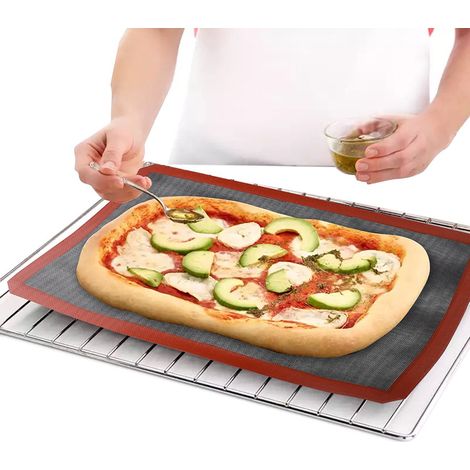 Rutschfeste, mikroperforierte Ofenmatte aus Silikon, ideal zum Backen von Keksen, Macarons, Pizza und Kuchen, geeignet für Backofen und Mikrowelle. (1/3)