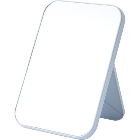 royaluxe - Miroir de maquillage, miroir de bureau ultra haute définition avec support pliable, miroir mains libres/portable, bleu nordique