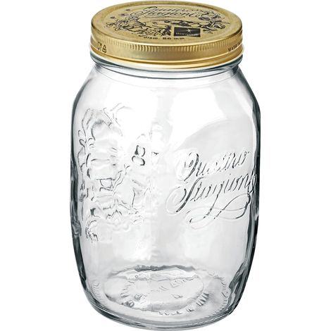 Bormioli Rocco Quattro Stagioni 6 Stück, Inhalt 1000 ml, mit Deckel goldfarben