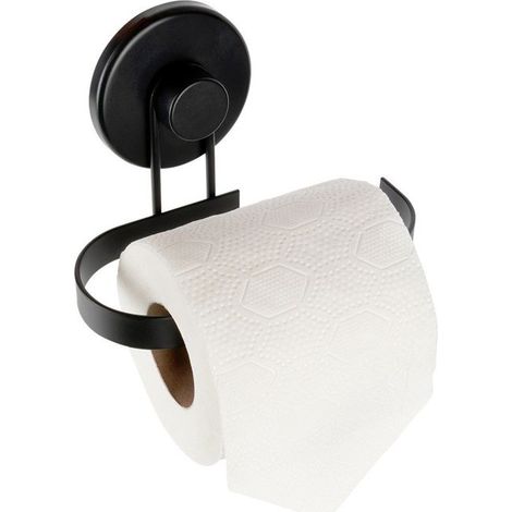 VILDE Dérouleur Papier Toilette - Métal noir - design classique - montage facile sur surfaces lisses (1/5)