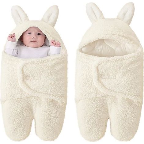 Couverture D'Emmaillotage pour Bébé Unisexe,Sac de Couchage Hiver Naissance Gigoteuse en Epais e à Jambes Séparés Nouveau(0-3 Mois).