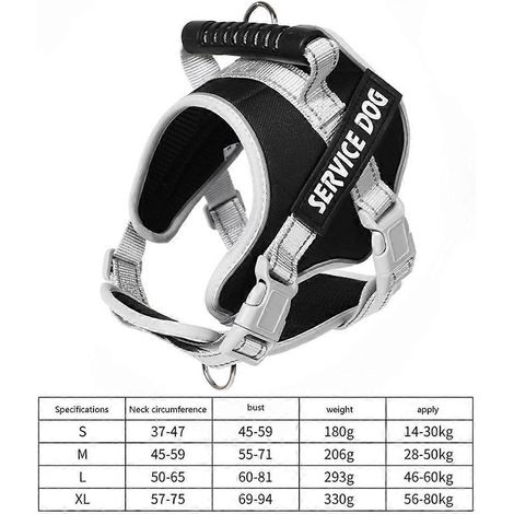 Harnais et laisse réfléchissants pour chiens de grande taille, gilet anti-traction pour chien - Taille M - Bleu (1/4)