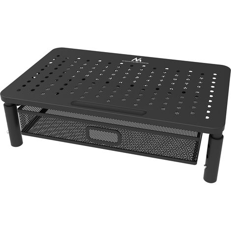 Verstellbarer Laptop-Monitorständer mit Schublade, Metall + Stoff (1/5)