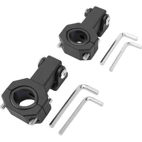 Motorcycle Headlight Mount, 360 Degree Adjustable Aluminum Alloy Bracket for ATV/UTV Crash Bars, with Vibration Dampener for Headlights (1/5)