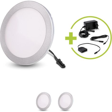 LED Mini Panel rund 3W 12V IP20 Ø100mm - Lichtfarbe: Neutralweiß 4000K - Anzahl: 3x